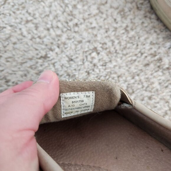 Sperry Tan Leather Gold Sequin Boat Shoes - Picture 10 of 10